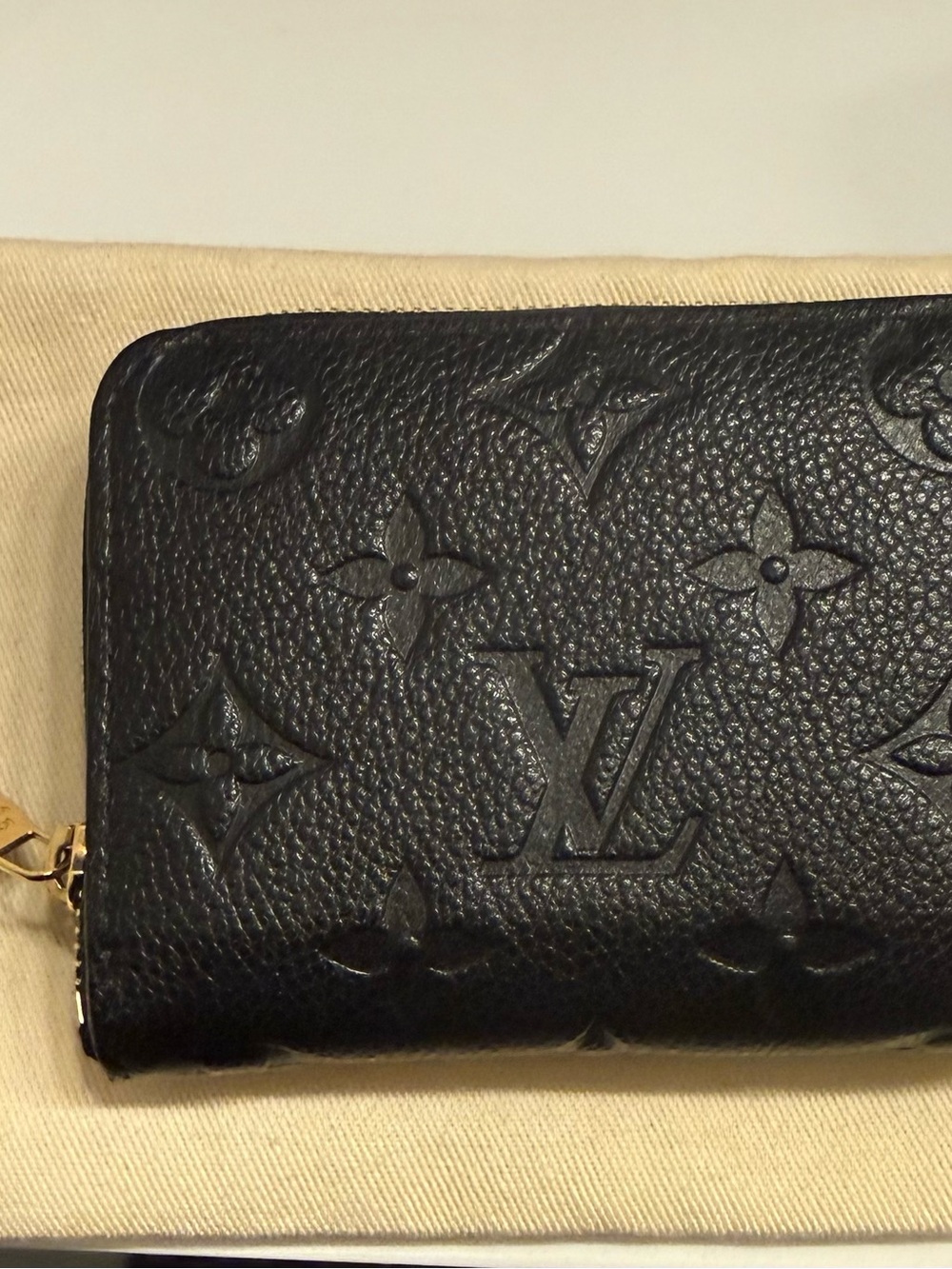 Louis Vuitton Black Embossed Monogram Zip Wallet - Picture 6 of 7